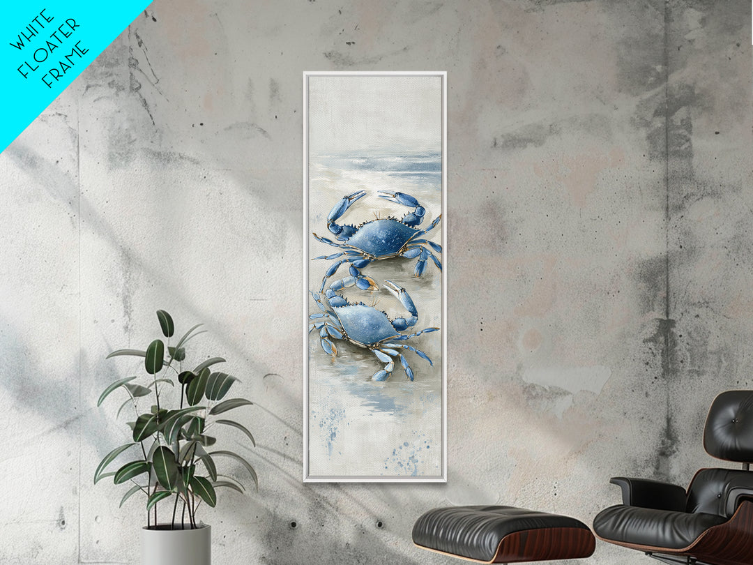 Blue Crab Illustration Canvas Print, Coastal Art, Statement Artwork, Coastal Decor, Fine Art, Coastal, Prints, COA-1x3-98