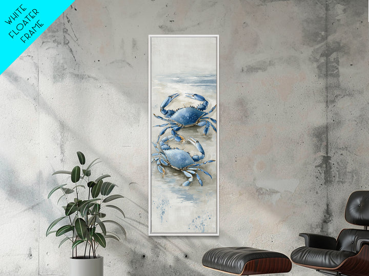 Blue Crab Illustration Canvas Print, Coastal Art, Statement Artwork, Coastal Decor, Fine Art, Coastal, Prints, COA-1x3-98