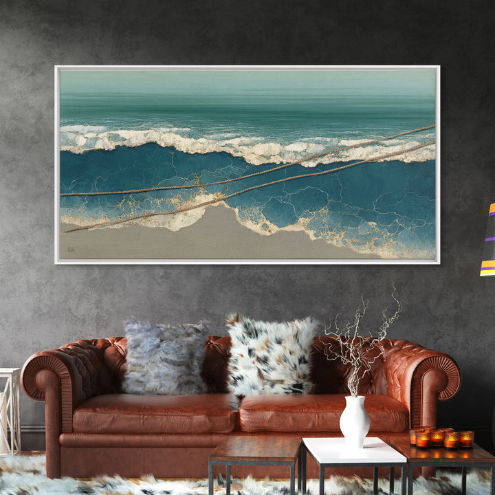 Storm Cloud over Deep Green Water Canvas Print, Coastal Art, Wood Wall Art, Coastal Decor, Fine Art, Coastal, Beach Wall Art, COA-2x1-64
