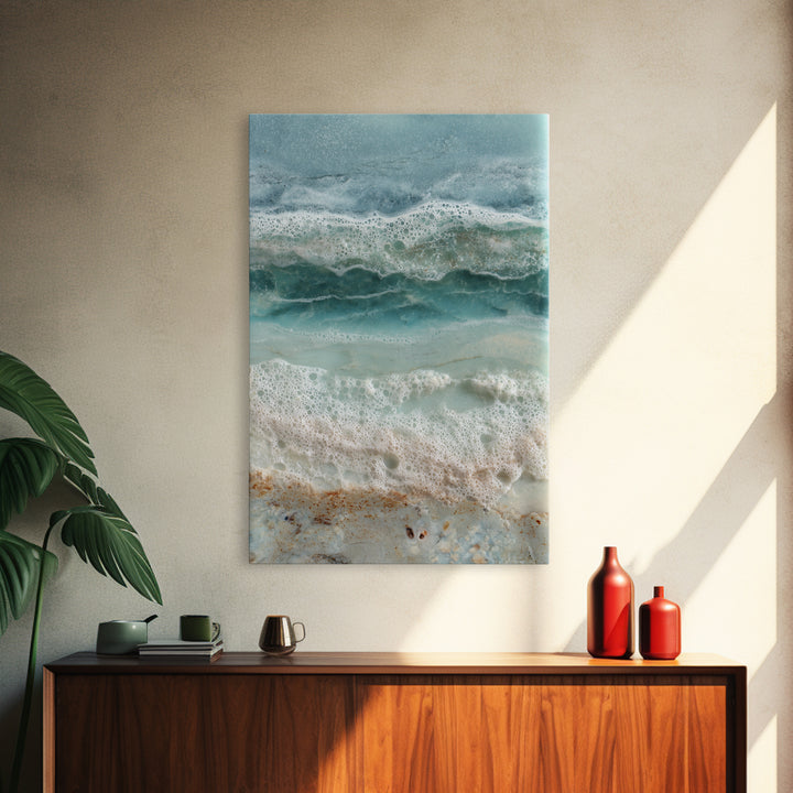 Storm Cloud over Deep Green Water Framed Canvas Print, Coastal Art, Art Print, Coastal Decor, Fine Art, Coastal, Wood Wall Art, COA-2x3-100