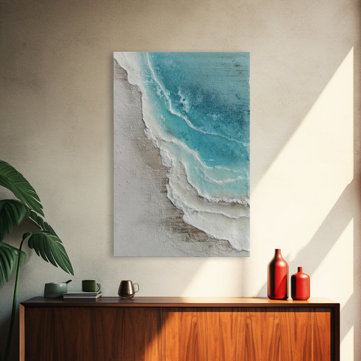 Aerial Sandbar with Turquoise Water Framed Canvas Print, Coastal Art, Prints, Coastal Decor, Coastal, Coastal Wall Art, COA-2x3-13