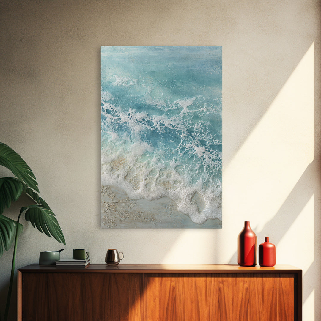 Abstract Seafoam Patterns Framed Canvas Print, Coastal Art, Boho Decor, Coastal Decor, Fine Art, Coastal, Printable Wall Art, COA-2x3-26
