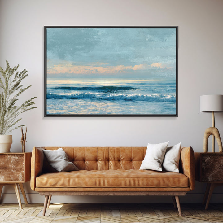 Soft Blue Ocean Horizon Canvas Print, Coastal Art, Living Room Art, Coastal Decor, Fine Art, Coastal, Luxury Decor, Art Print, COA-3x2-53