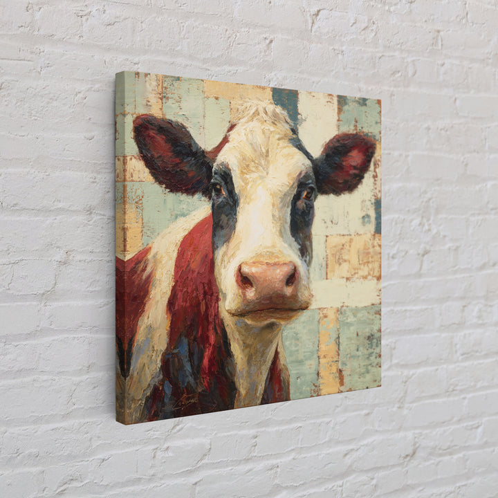 Cow Portrait with Gentle Farmhouse Personality Framed Canvas Print, Country Art, Printable Wall Art, Farmhouse Decor, Country, COU-1x1-28