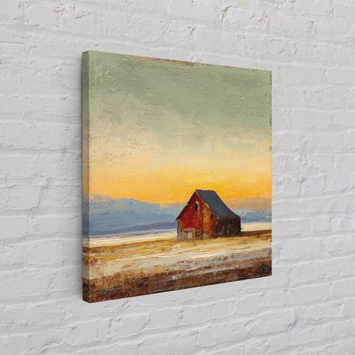 Rustic Barn Silhouette Canvas Print, Country Art, Digital Wall Art, Farmhouse Decor, Abstract Art, Country, Floral Wall Art, COU-1x1-3