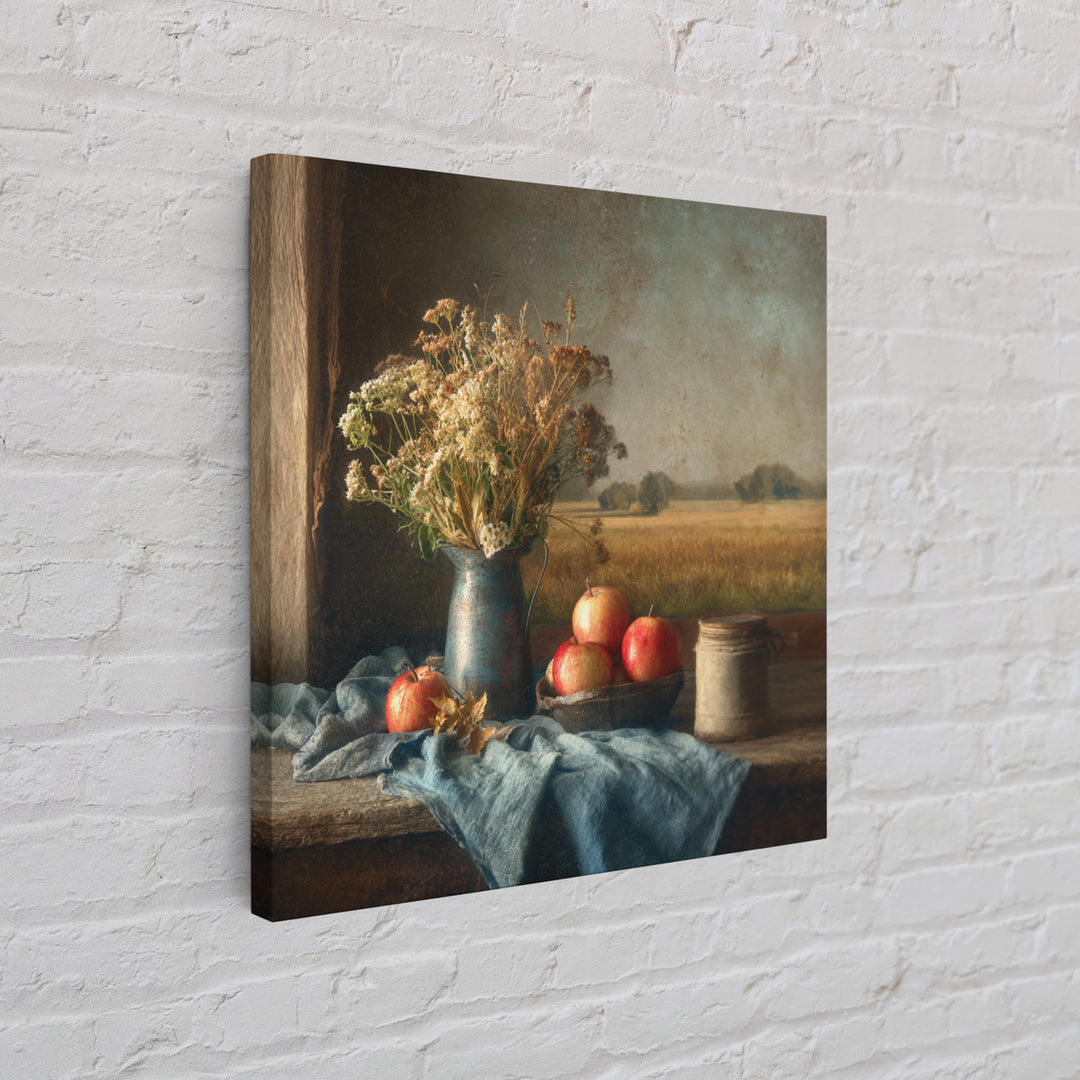 Apple Orchard with Warm Autumn Light Canvas Print, Country Art, French Country Decor, Farmhouse Decor, Oil Painting, Country, COU-1x1-30