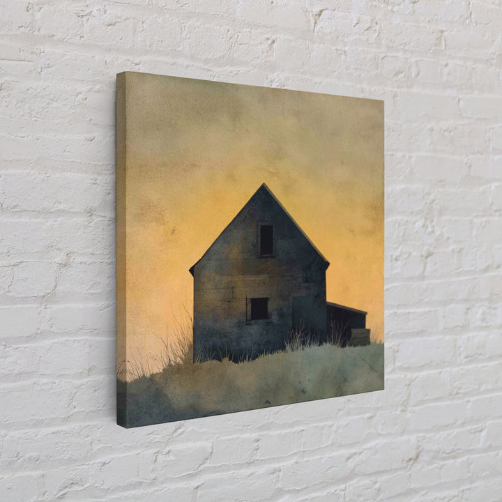 Rustic Barn Silhouette Framed Canvas Print, Country Art, Farmhouse Wall Art, Farmhouse Decor, Oil Painting, Country, Room Decor, COU-1x1-51