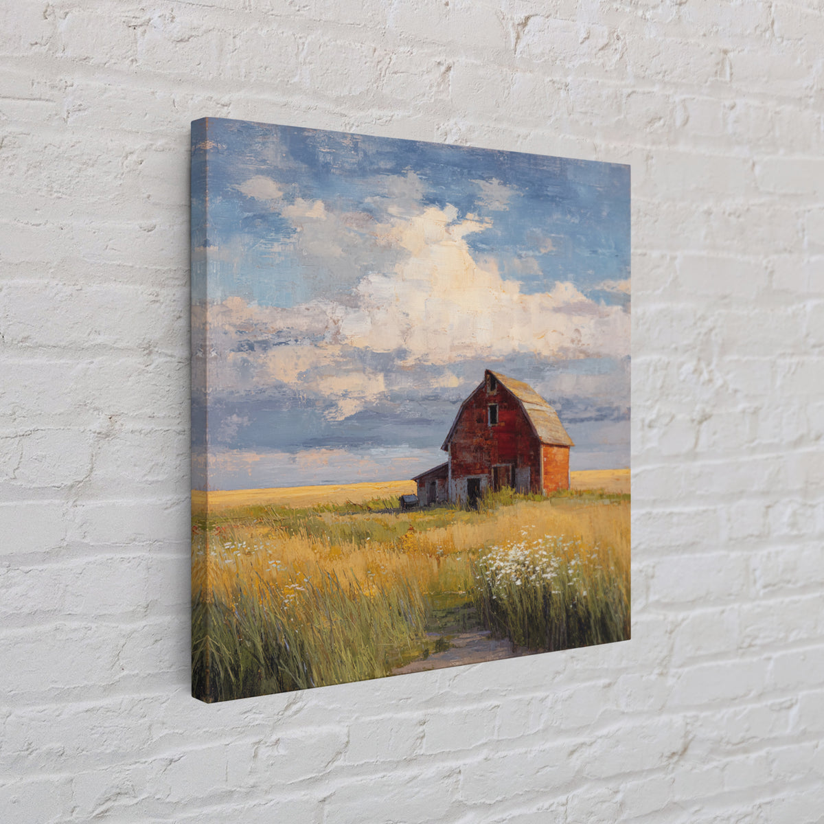 Cornfield under Dramatic Summer Clouds Canvas Print, Country Art, Gallery Wall Art, Farmhouse Decor, Fine Art, Country, COU-1x1-90