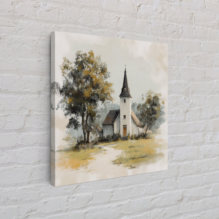 Country Church Steeple Beyond Trees Canvas Print, Country Art, Boho Decor, Farmhouse Decor, Fine Art, Country, Art Prints, COU-1x1-91