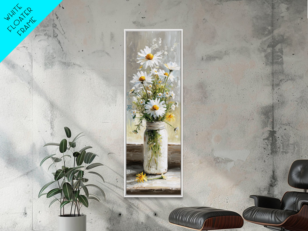 Milk Can and Daisies Rustic Still Life Canvas Print, Country Art, Eclectic Wall Art, Farmhouse Decor, Watercolor Art, Country, COU-1x3-1