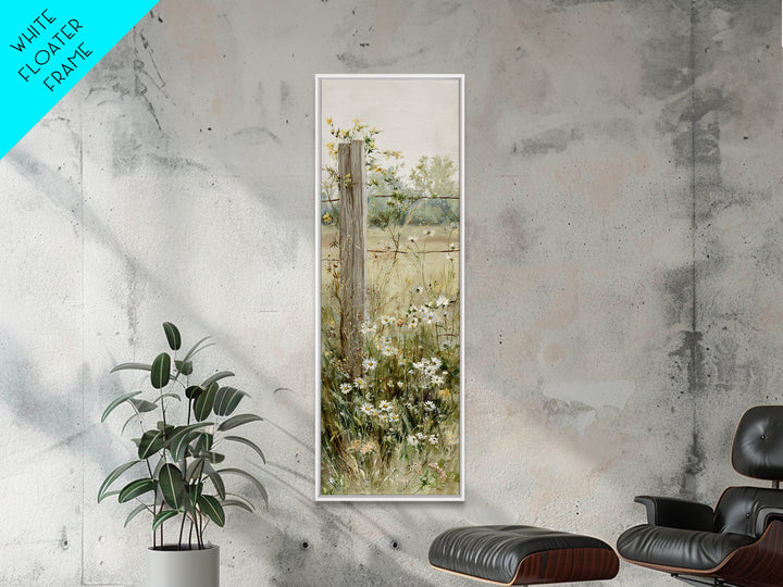 Wildflower Meadow Beside an Old Fence Canvas Print, Country Art, French Country, Farmhouse Decor, Country, Luxury Decor, COU-1x3-14