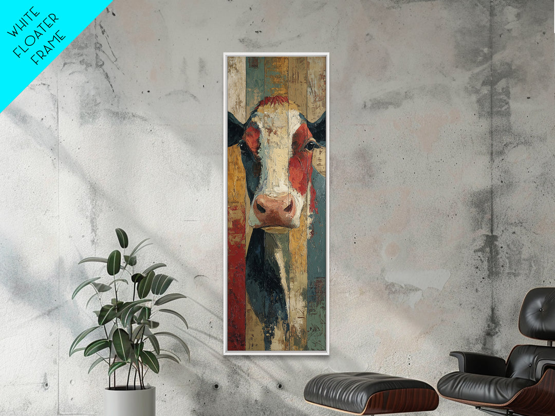 Cow Portrait with Gentle Farmhouse Personality Canvas Print, Country Art, Boho Decor, Farmhouse Decor, Fine Art, Country, COU-1x3-16