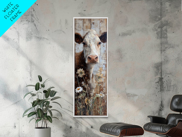 Cow Portrait with Gentle Farmhouse Personality Canvas Print, Country Art, Digital Prints, Farmhouse Decor, Fine Art, Country, COU-1x3-40