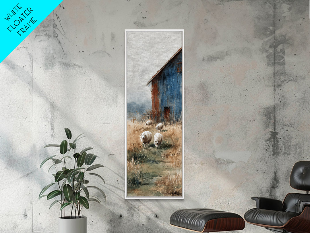 Watercolor Sheep in a Green Pasture Canvas Print, Country Art, Large Wall Art, Farmhouse Decor, Country, Eclectic Wall Art, COU-1x3-59