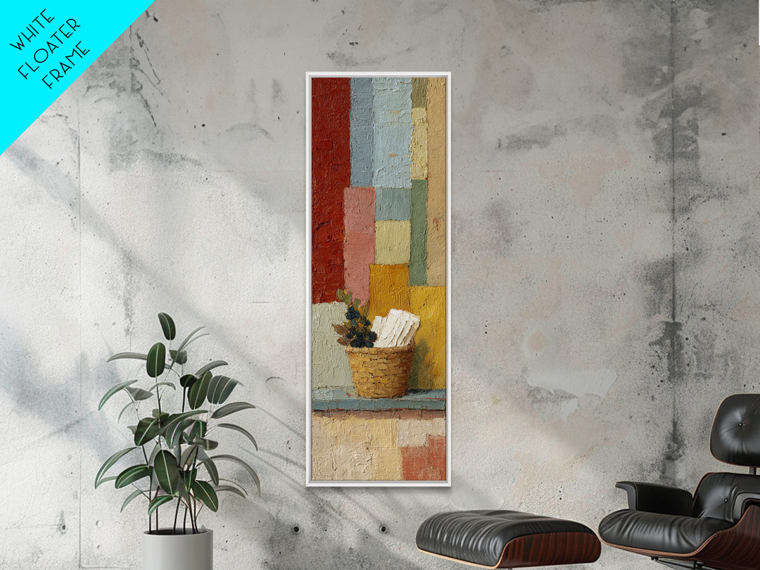 Blackberry Basket with Linen Cloth Canvas Print, Country Art, Farmhouse Decor, Abstract Art, Country, French Country, COU-1x3-81