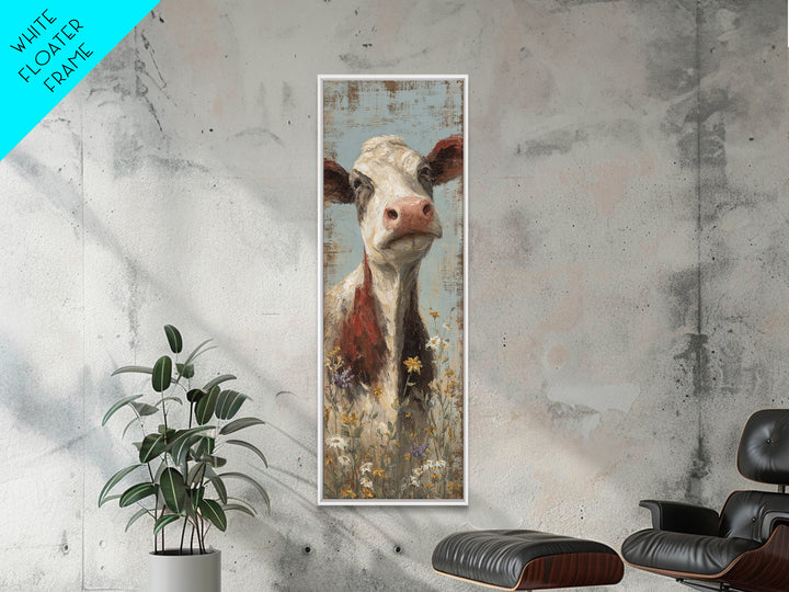 Cow Portrait with Gentle Farmhouse Personality Canvas Print, Country Art, Farmhouse Decor, Oil Painting, Country, COU-1x3-88