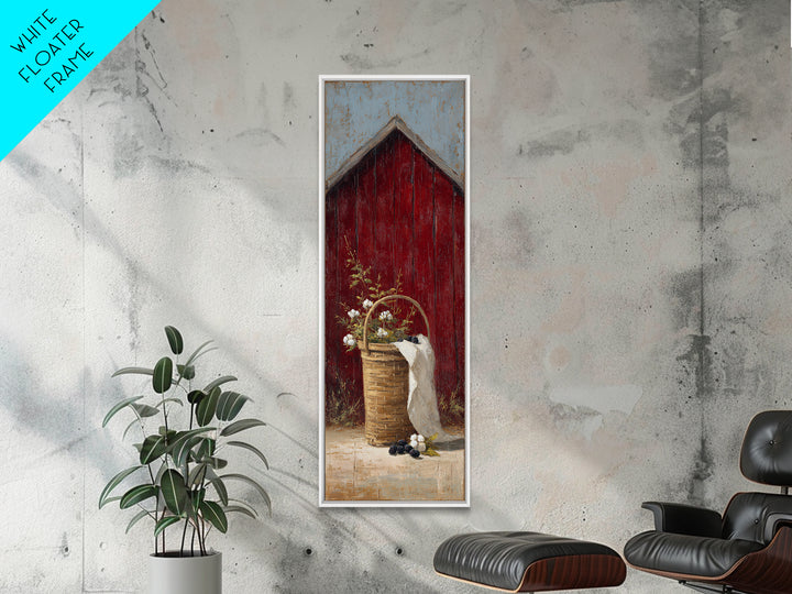 Blackberry Basket with Linen Cloth Canvas Print, Country Art, Wall Decor, Farmhouse Decor, Abstract Art, Country, Wall Art, COU-1x3-9