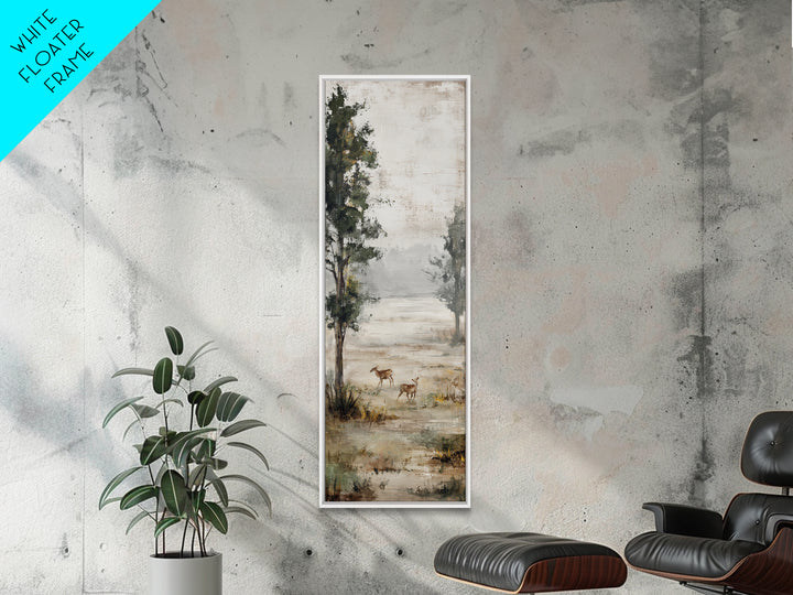Deer Crossing a Misty Morning Field Canvas Print, Country Art, French Country, Farmhouse Decor, Fine Art, Country, Luxury Decor, COU-1x3-95