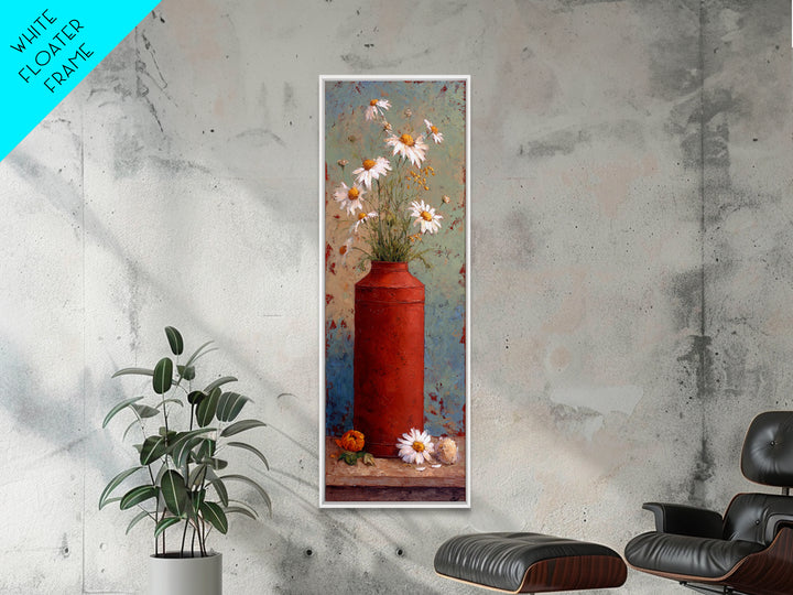 Milk Can and Daisies Rustic Still Life Canvas Print, Country Art, Gallery Wall Art, Farmhouse Decor, Oil Painting, Country, COU-1x3-97