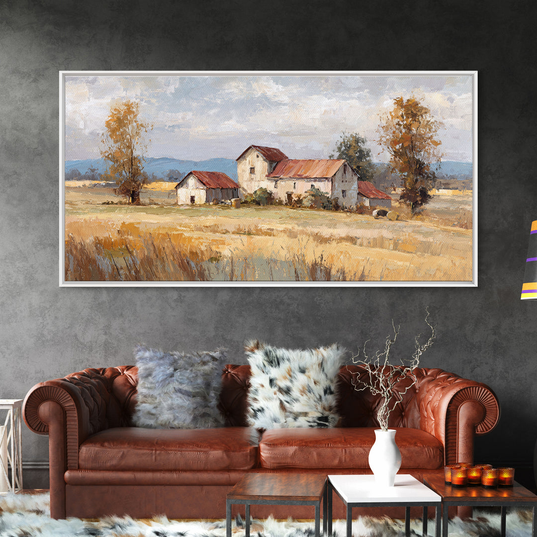 Apple Orchard with Warm Autumn Light Canvas Print, Country Art, Boho Decor, Farmhouse Decor, Abstract Art, Country, Art Prints, COU-2x1-2