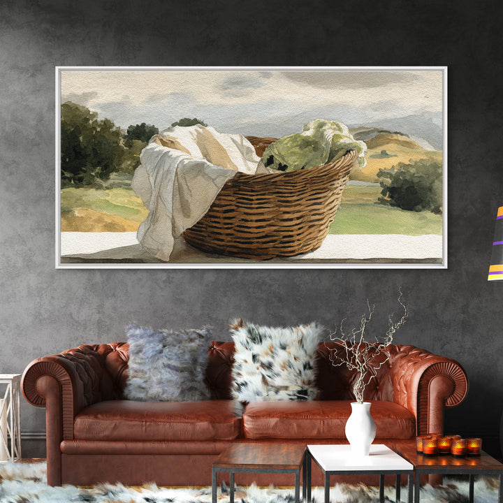 Blackberry Basket with Linen Cloth Canvas Print, Country Art, Contemporary Art, Farmhouse Decor, Abstract Art, Country, COU-2x1-41