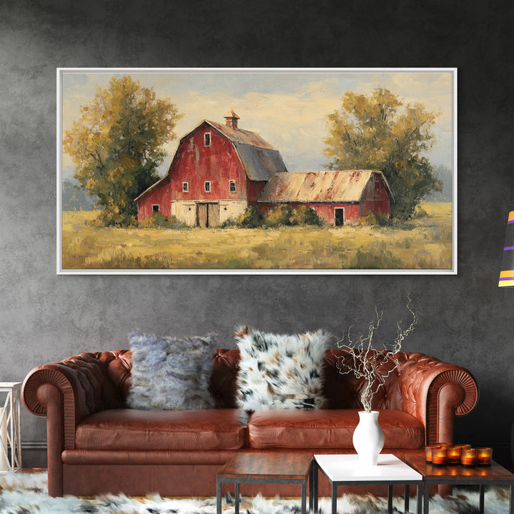 Apple Orchard with Warm Autumn Light Framed Canvas Print, Country Art, Minimalist Decor, Farmhouse Decor, Fine Art, Country, COU-2x1-50