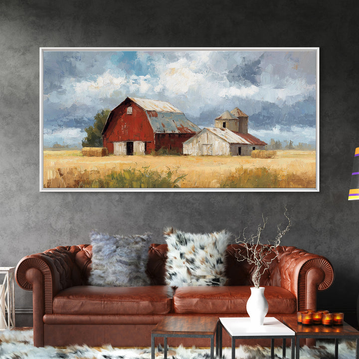 Cornfield under Dramatic Summer Clouds Canvas Print, Country Art, Room Decor, Farmhouse Decor, Oil Painting, Country, COU-2x1-62