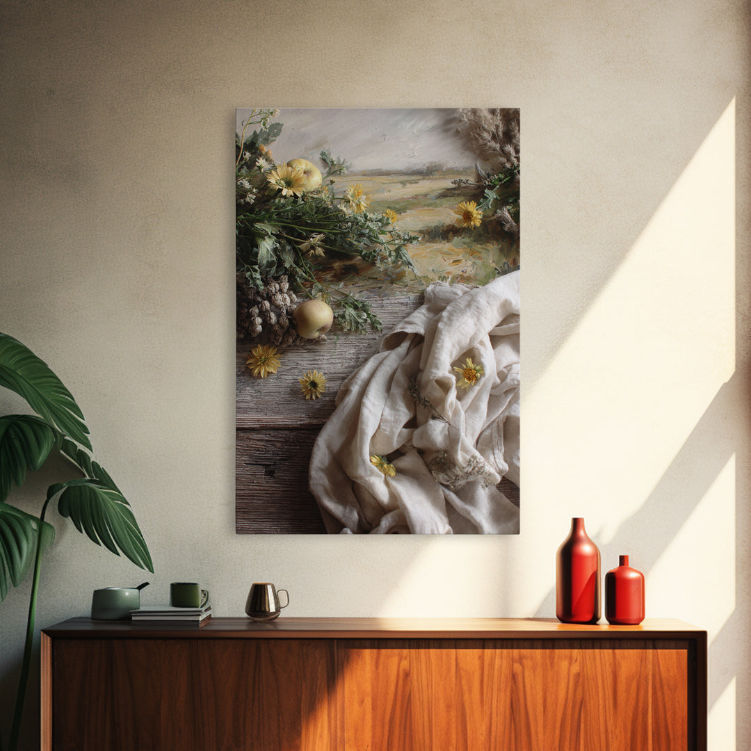 Apple Orchard with Warm Autumn Light Canvas Print, Country Art, Luxury Decor, Farmhouse Decor, Oil Painting, Country, COU-2x3-14