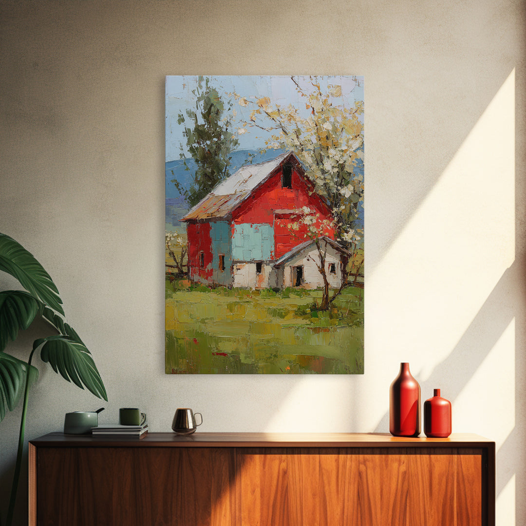 Apple Orchard with Warm Autumn Light Framed Canvas Print, Country Art, Wall Art, Farmhouse Decor, Fine Art, Country, COU-2x3-38