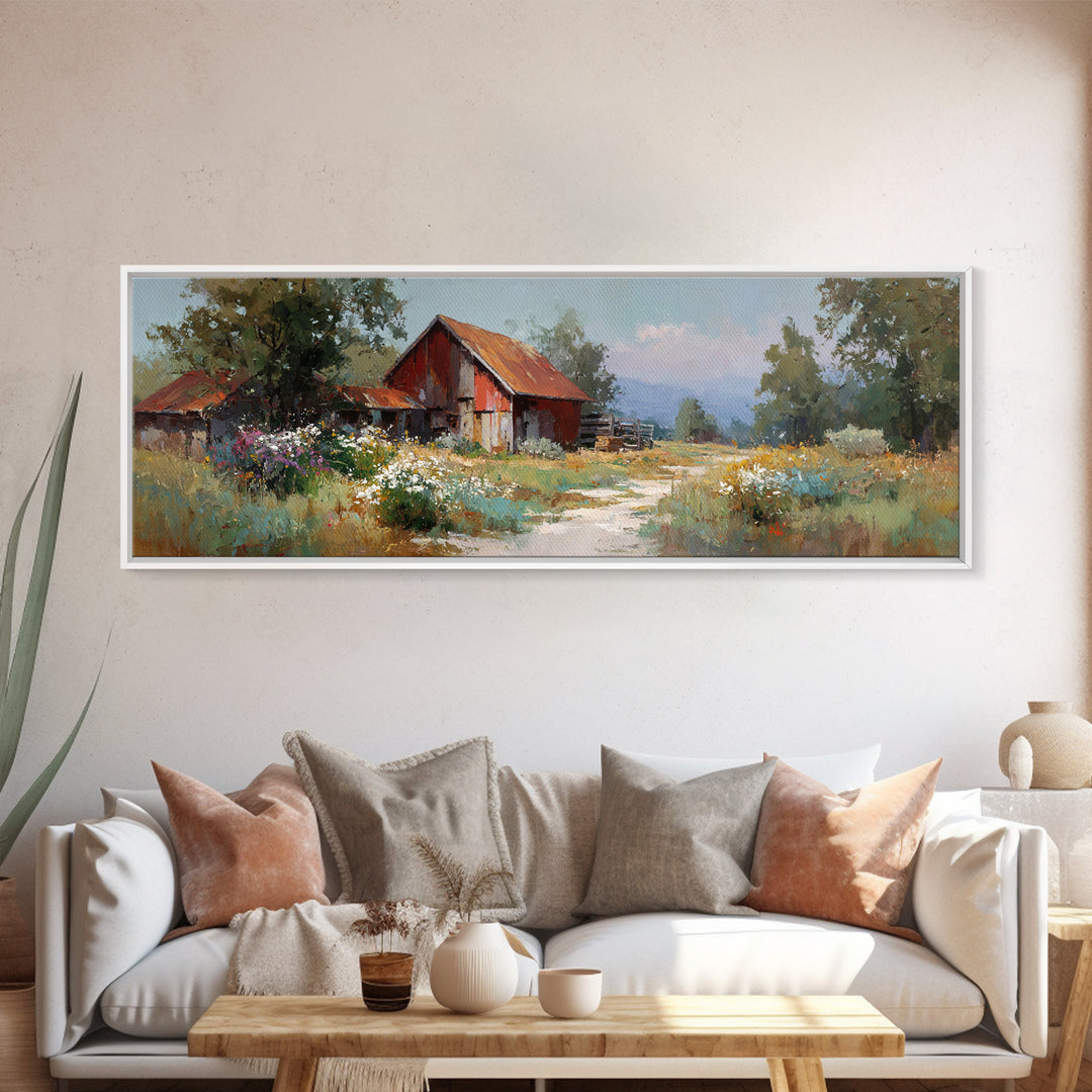 Apple Orchard with Warm Autumn Light Canvas Print, Country Art, Boho Decor, Farmhouse Decor, Abstract Art, Country, Art Prints, COU-3x1-22