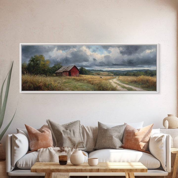 Cornfield under Dramatic Summer Clouds Canvas Print, Country Art, Printable Wall Art, Farmhouse Decor, Abstract Art, Country, COU-3x1-34