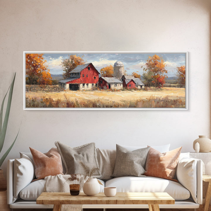 Apple Orchard with Warm Autumn Light Canvas Print, Country Art, Farmhouse Decor, Fine Art, Country, Gallery Wall Art, COU-3x1-46