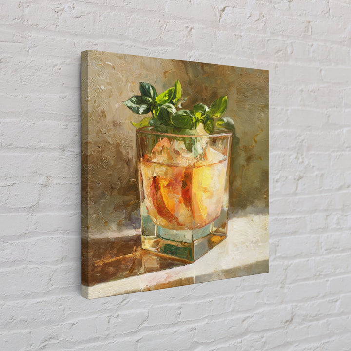 Iced Coffee Glass Framed Canvas Print, Coffee Shop Art, Kitchen Art, Cafe Decor, Fine Art, Cafe, Minimalist Wall Art, CSA-1x1-11