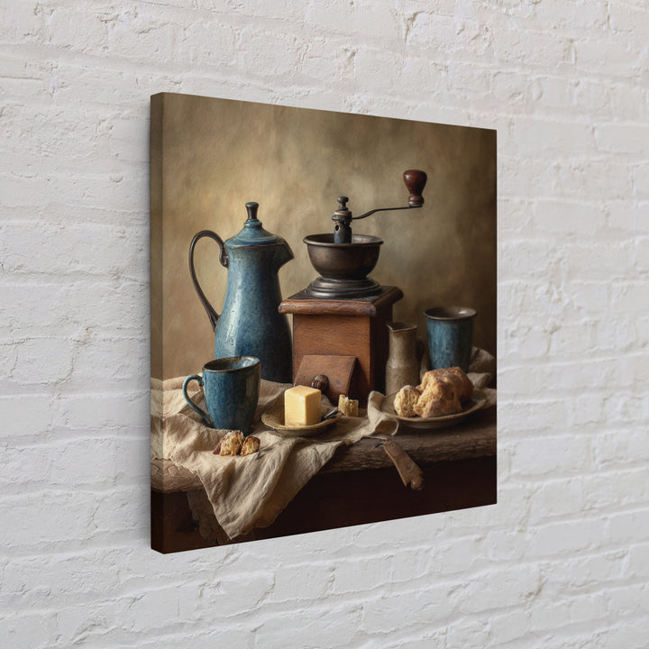 Coffee Grinder Antique Still Life Framed Canvas Print, Coffee Shop Art, Coffee, Cafe Decor, Fine Art, Cafe, Living Room Decor, CSA-1x1-12