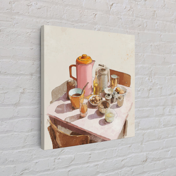 Mid Century Coffee Pot Canvas Print, Coffee Shop Art, Kitchen Wall Decor, Cafe Decor, Oil Painting, Cafe, Fine Art Print, CSA-1x1-22