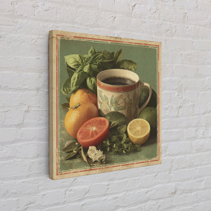Retro Cafe Poster Coffee Cup Graphic Canvas Print, Coffee Shop Art, Coffee Wall Art, Cafe Decor, Fine Art, Cafe, CSA-1x1-55