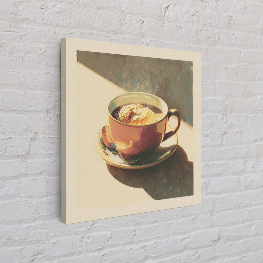 Retro Cafe Poster Coffee Cup Graphic Framed Canvas Print, Coffee Shop Art, Boho Decor, Cafe Decor, Fine Art, Cafe, Printable, CSA-1x1-79