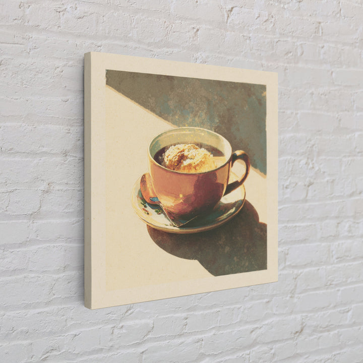Retro Cafe Poster Coffee Cup Graphic Framed Canvas Print, Coffee Shop Art, Boho Decor, Cafe Decor, Fine Art, Cafe, Printable, CSA-1x1-79