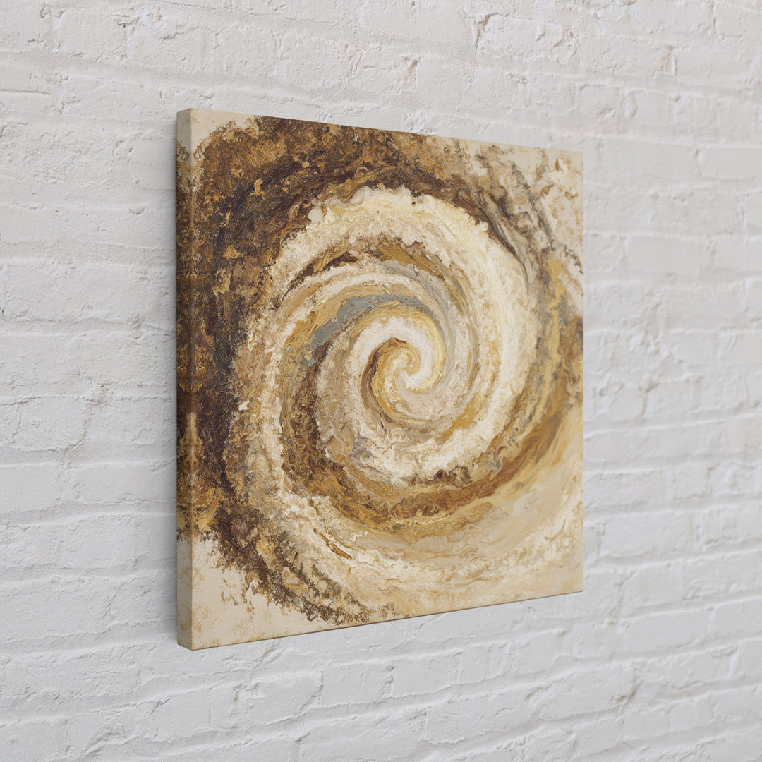 Abstract Brown and Cream Coffee Swirl Canvas Print, Coffee Shop Art, Coffee, Cafe Decor, Fine Art, Cafe, Living Room Decor, CSA-1x1-81