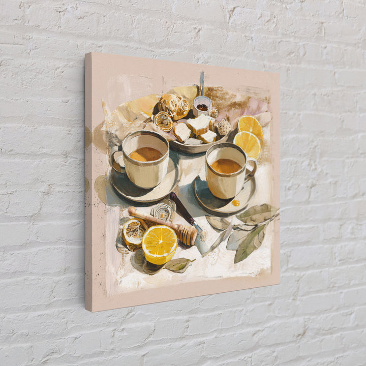 Two Cups Facing Each Other Canvas Print, Coffee Shop Art, Minimalist Decor, Cafe Decor, Fine Art, Cafe, Kitchen Wall Art, CSA-1x1-85