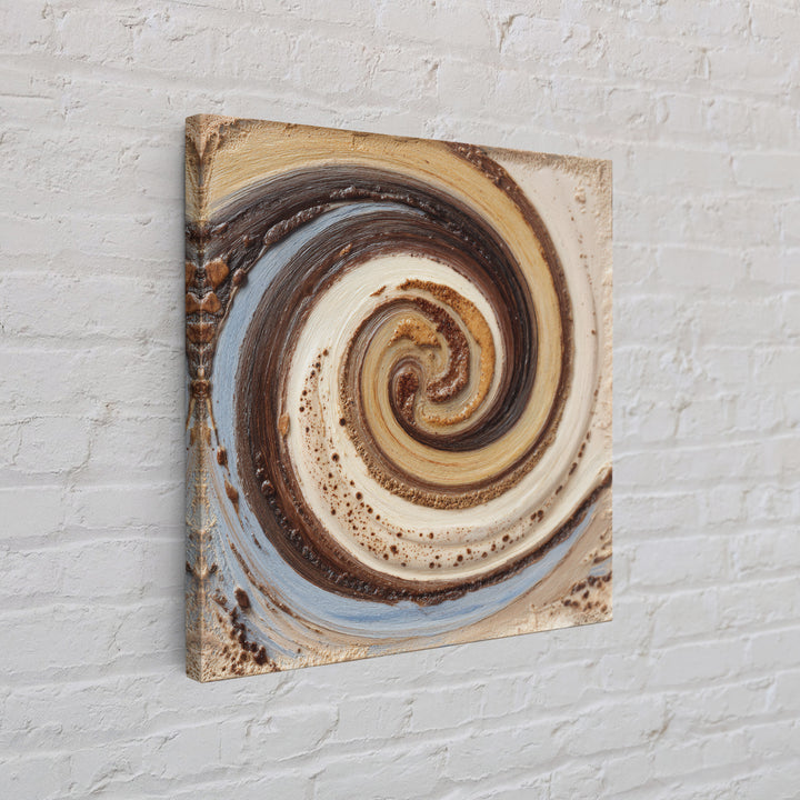 Abstract Brown and Cream Coffee Swirl Canvas Print, Coffee Shop Art, Statement Artwork, Cafe Decor, Abstract Art, Cafe, CSA-1x1-9