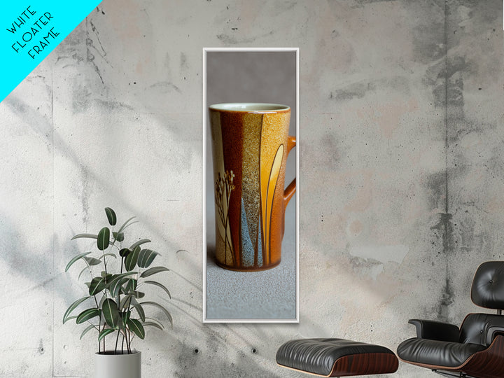 Espresso Cup with Rising Steam and Warm Canvas Print, Coffee Shop Art, Minimalist Decor, Cafe Decor, Cafe, Kitchen Wall Art, CSA-1x3-13