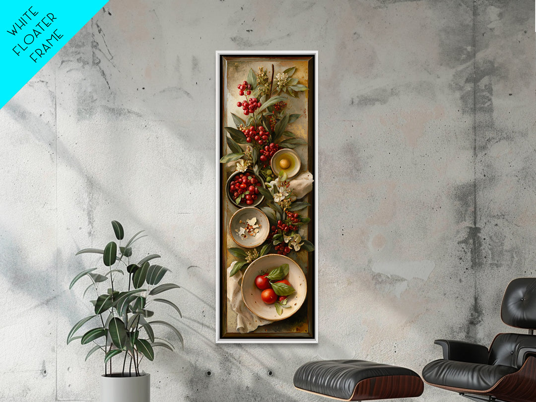 Botanical Coffee Plant Branch Canvas Print, Coffee Shop Art, Neutral Decor, Cafe Decor, Oil Painting, Cafe, Home Decor, CSA-1x3-18