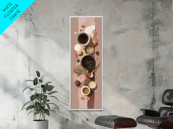 Moody Dark Roast Still Life Framed Canvas Print, Coffee Shop Art, Wall Decor, Cafe Decor, Fine Art, Cafe, Kitchen Gift, CSA-1x3-20
