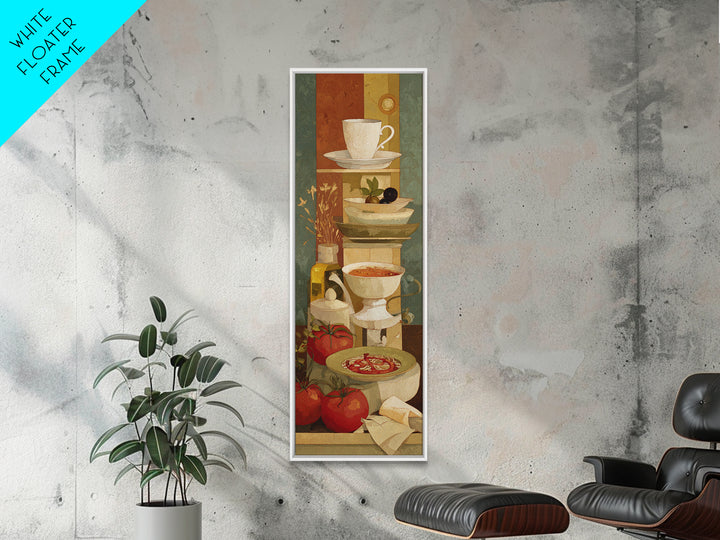 Minimal Line Art of a Cup and Framed Canvas Print, Coffee Shop Art, Whimsical Art, Cafe Decor, Abstract Art, Cafe, CSA-1x3-30