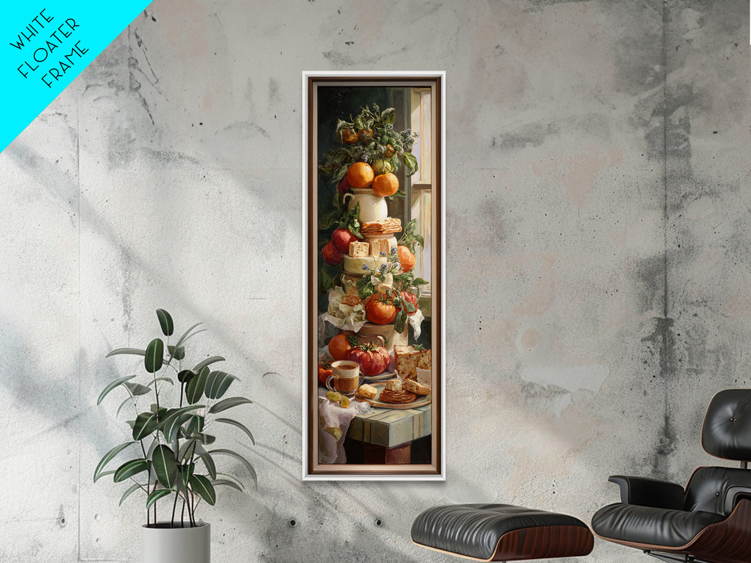 Sunlit Pastry and Coffee Arrangement Canvas Print, Coffee Shop Art, Kitchen Wall Decor, Cafe Decor, Oil Painting, Cafe, CSA-1x3-55