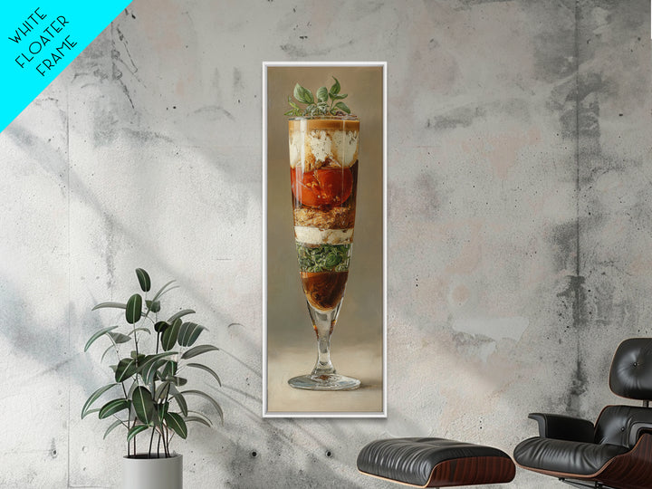Iced Coffee Glass Framed Canvas Print, Coffee Shop Art, Gallery Decor, Cafe Decor, Fine Art, Cafe, Wall Art, Home Decor, CSA-1x3-71