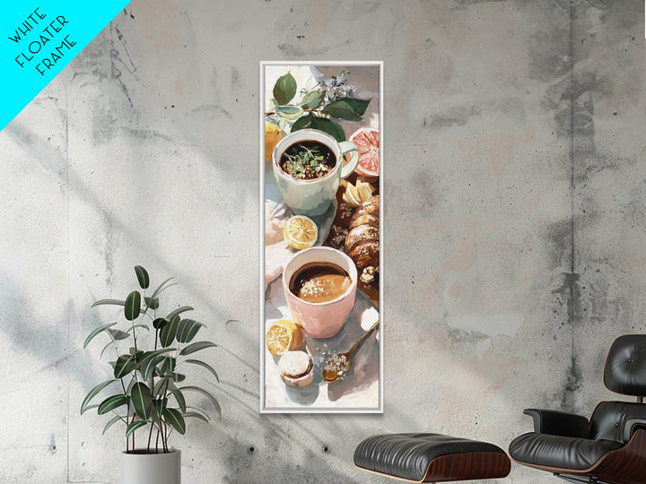 Two Cups Facing Each Other Canvas Print, Coffee Shop Art, Farmhouse Decor, Cafe Decor, Fine Art, Cafe, Moody Wall Art, CSA-1x3-73