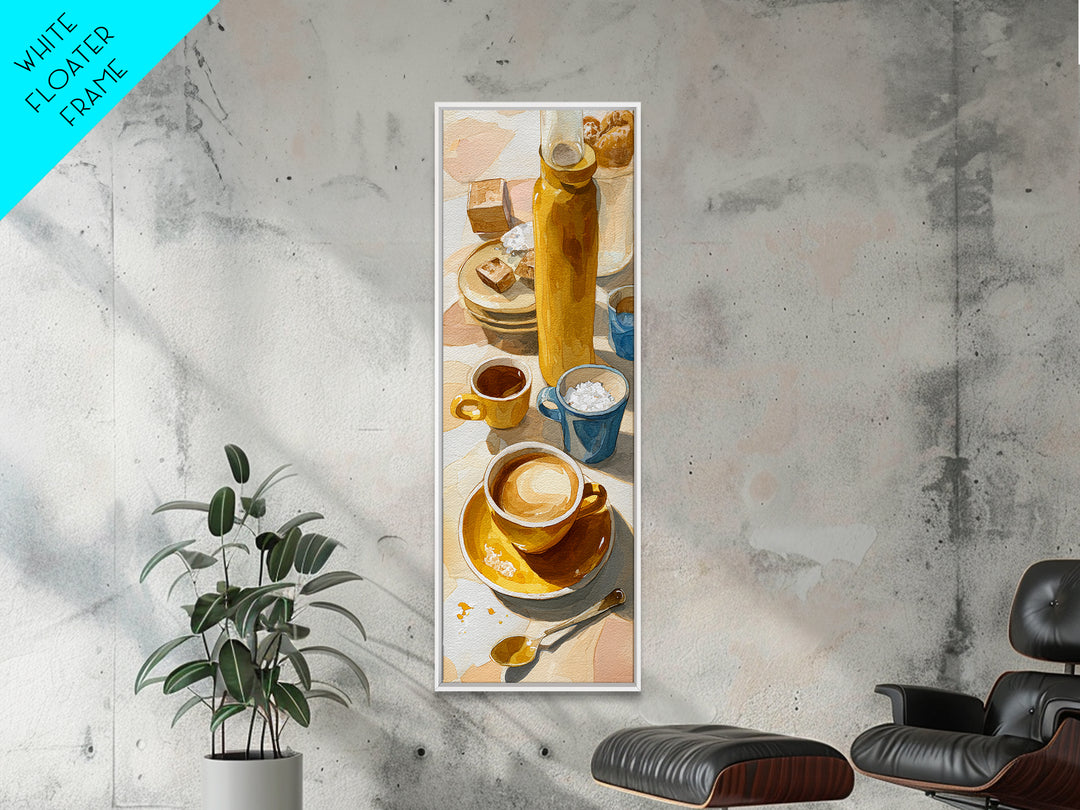 Minimal Line Art of a Cup and Canvas Print, Coffee Shop Art, Statement Artwork, Cafe Decor, Abstract Art, Cafe, Art Print, CSA-1x3-78