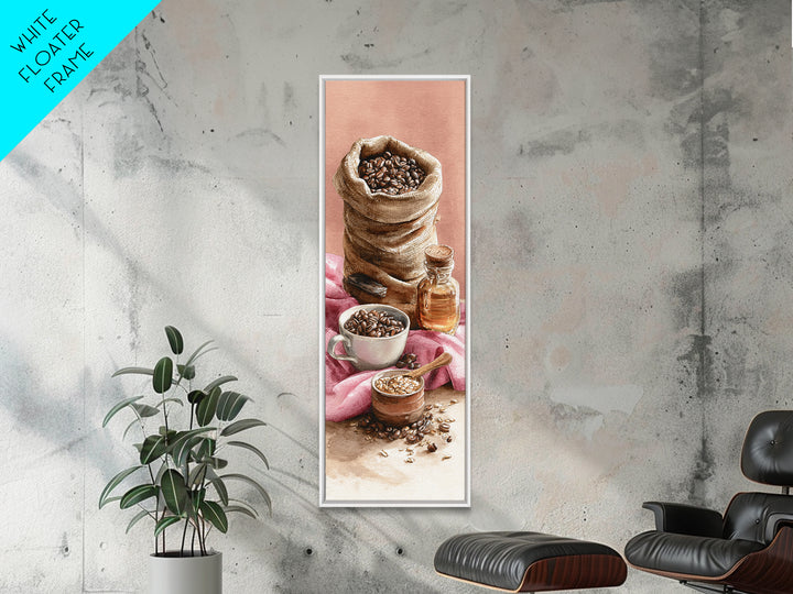 Coffee Beans and Burlap Sack Still Life Canvas Print, Coffee Shop Art, Contemporary Art, Cafe Decor, Cafe, Printable Art, CSA-1x3-86